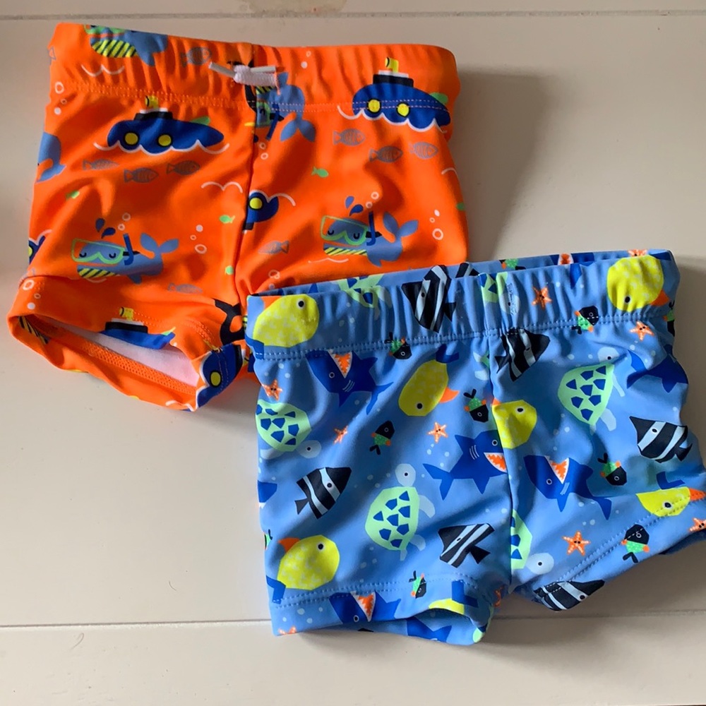 Set of 2 infant bathing suit trunks